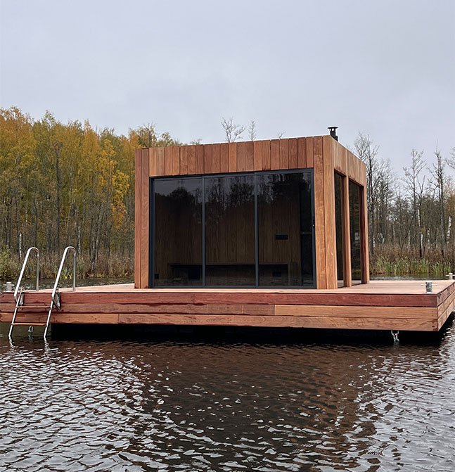 Karkasinės pirtys su moderniu dizainu