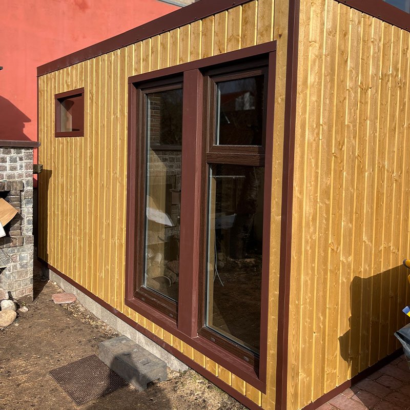 Karkasinės pirtys su moderniu dizainu